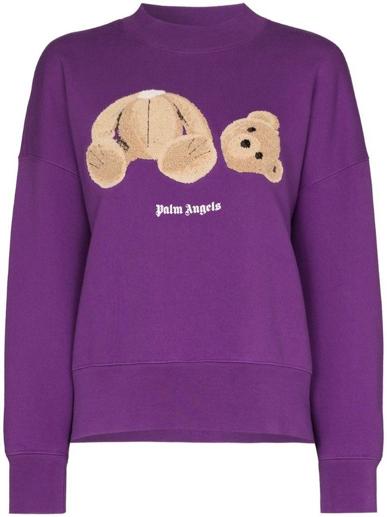 bear-print sweatshirt