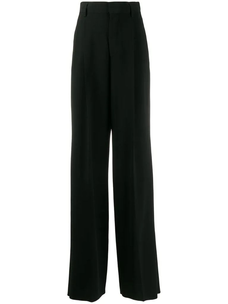 high-rise palazzo trousers