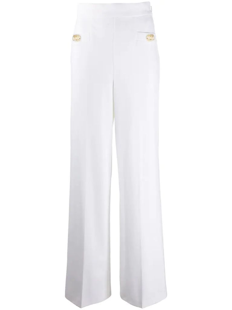 wide leg scuba trousers