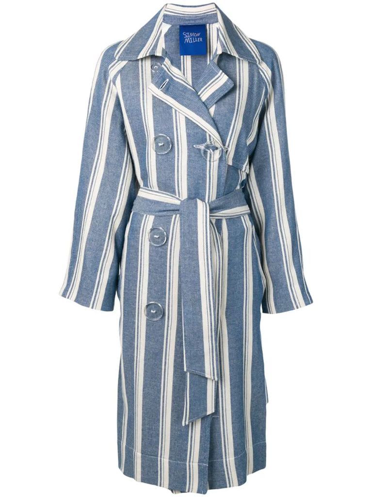 striped trench coat