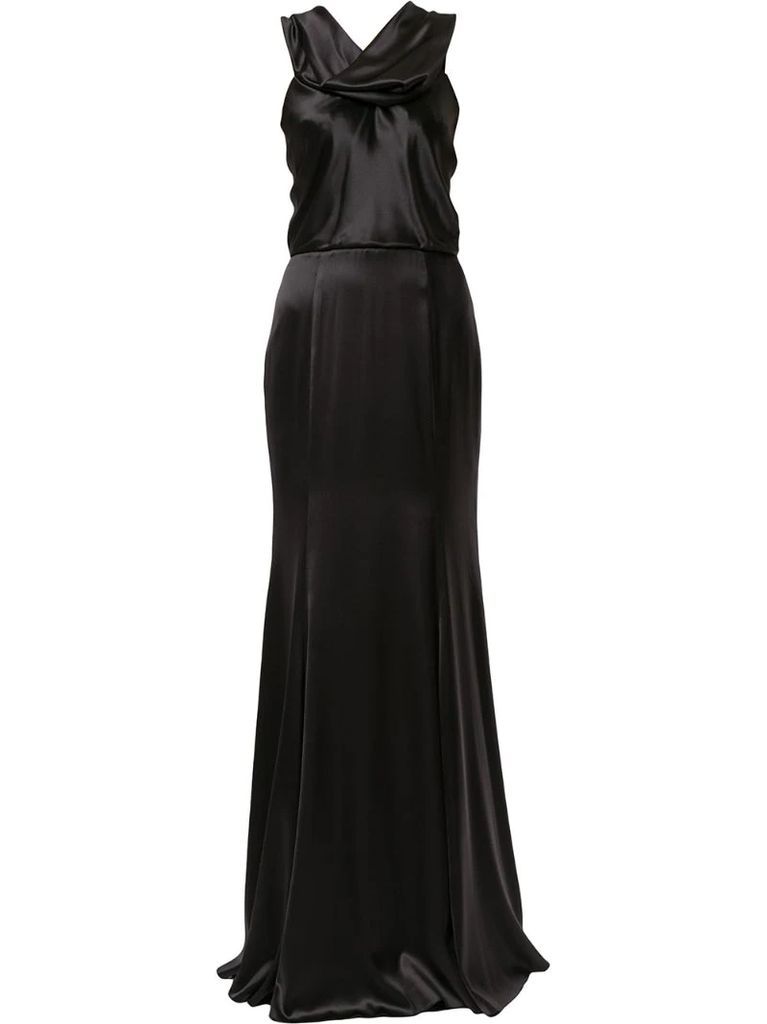 silk-blend evening gown