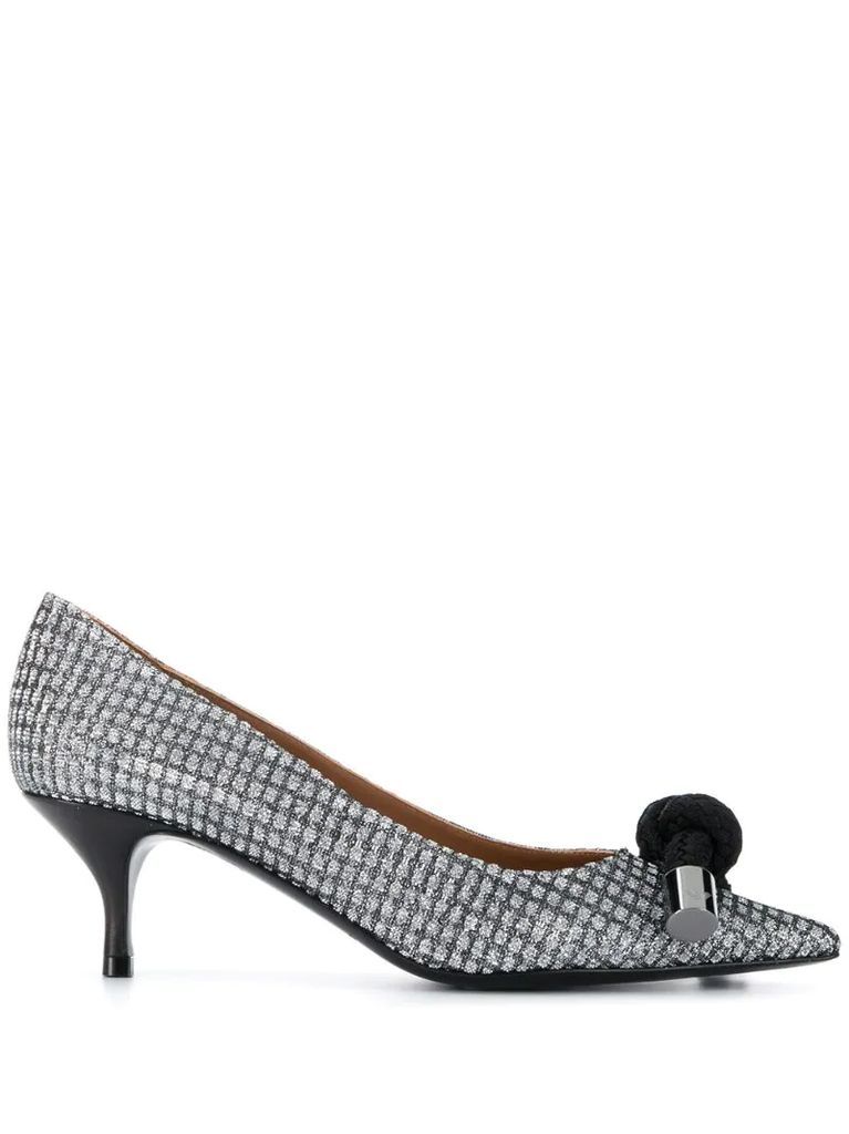 cord-detail pointed pumps