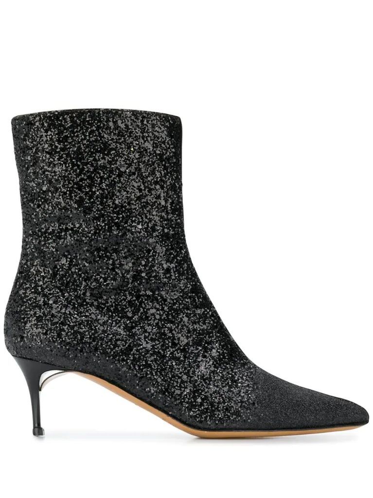 glitter-embellished ankle boots