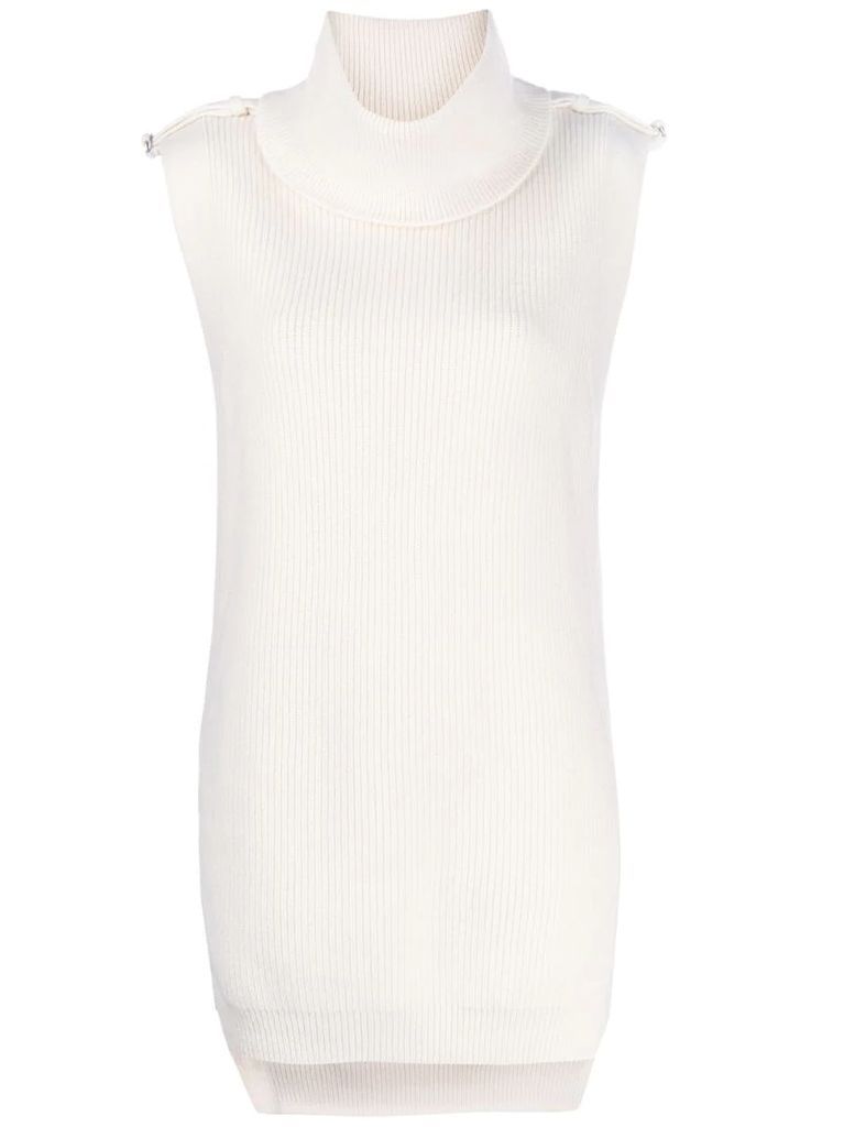 ribbed turtleneck knitted top