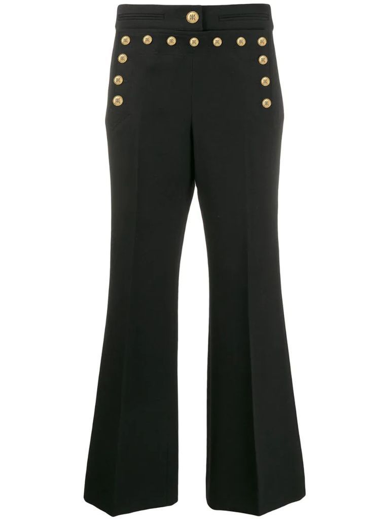 studded flare trousers