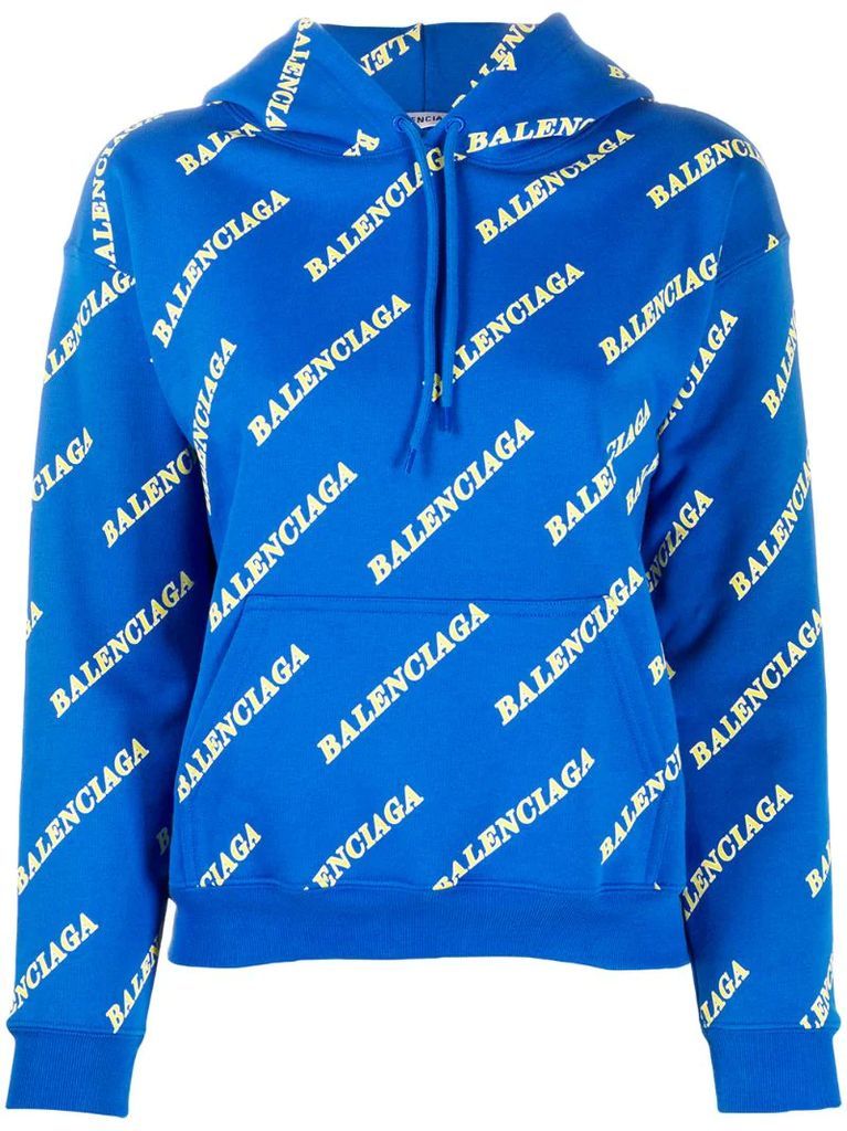 all-over logo hoodie
