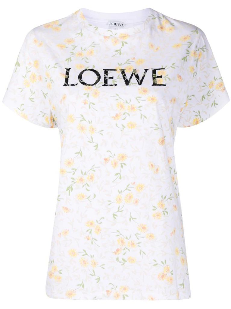 floral logo print T-shirt