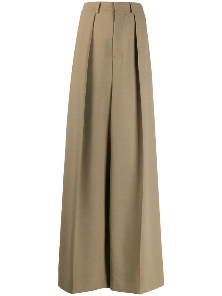 wide fit pleated trousers