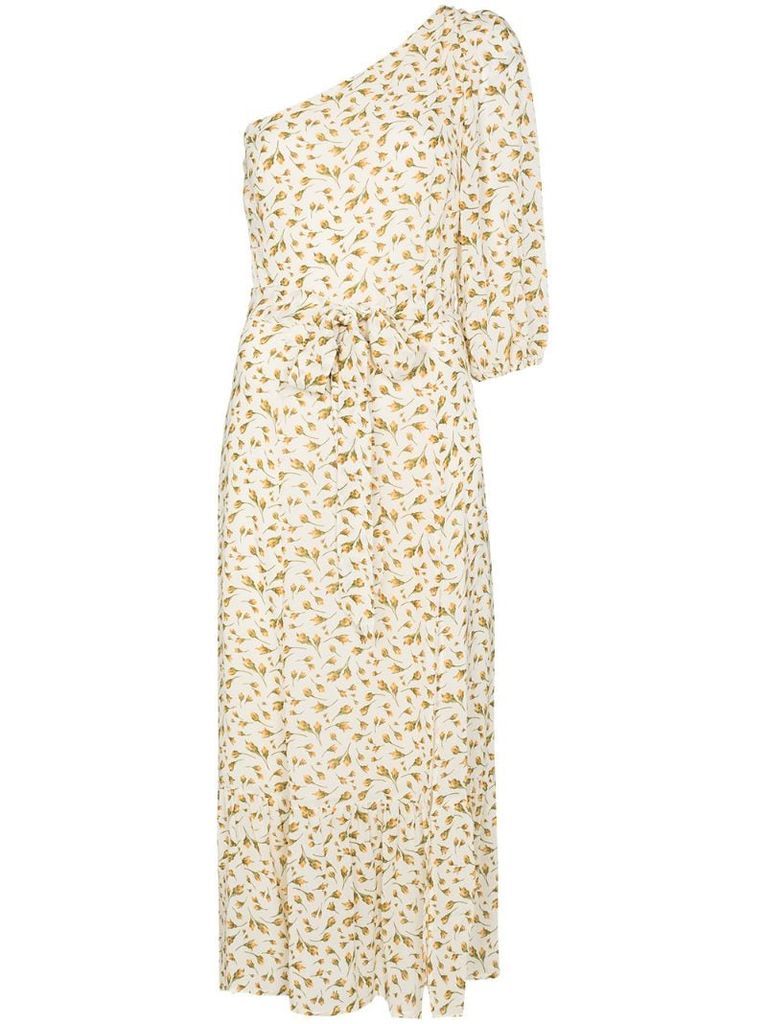 Freeport floral-print one-shoulder dress