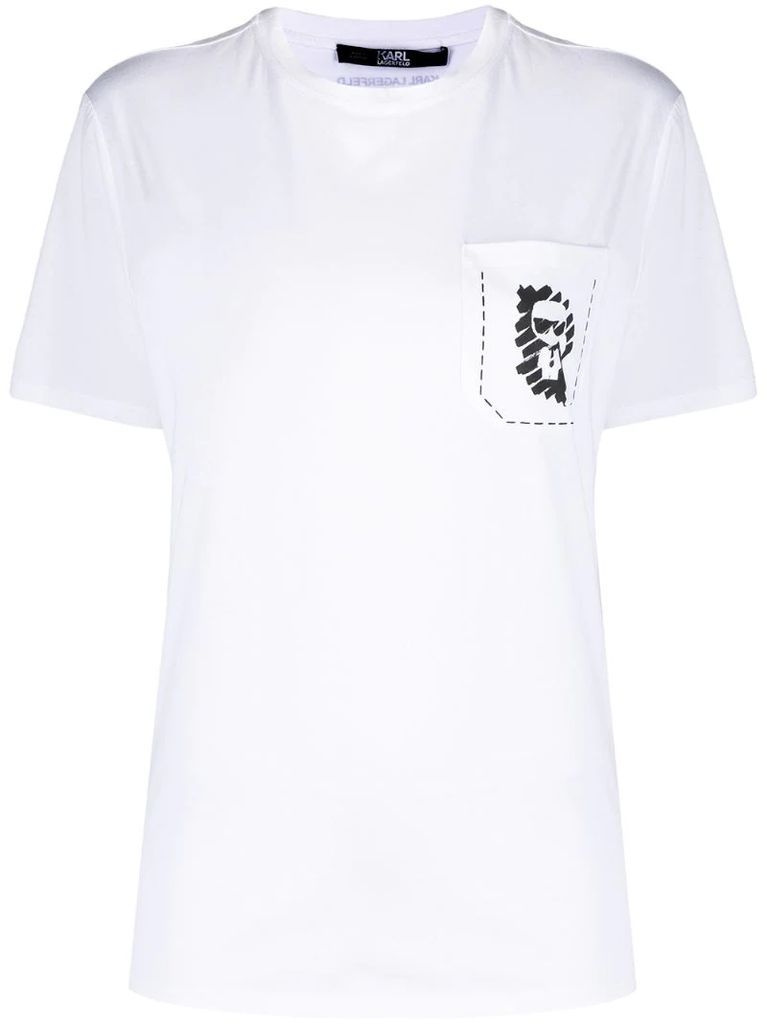 logo print pocket T-shirt