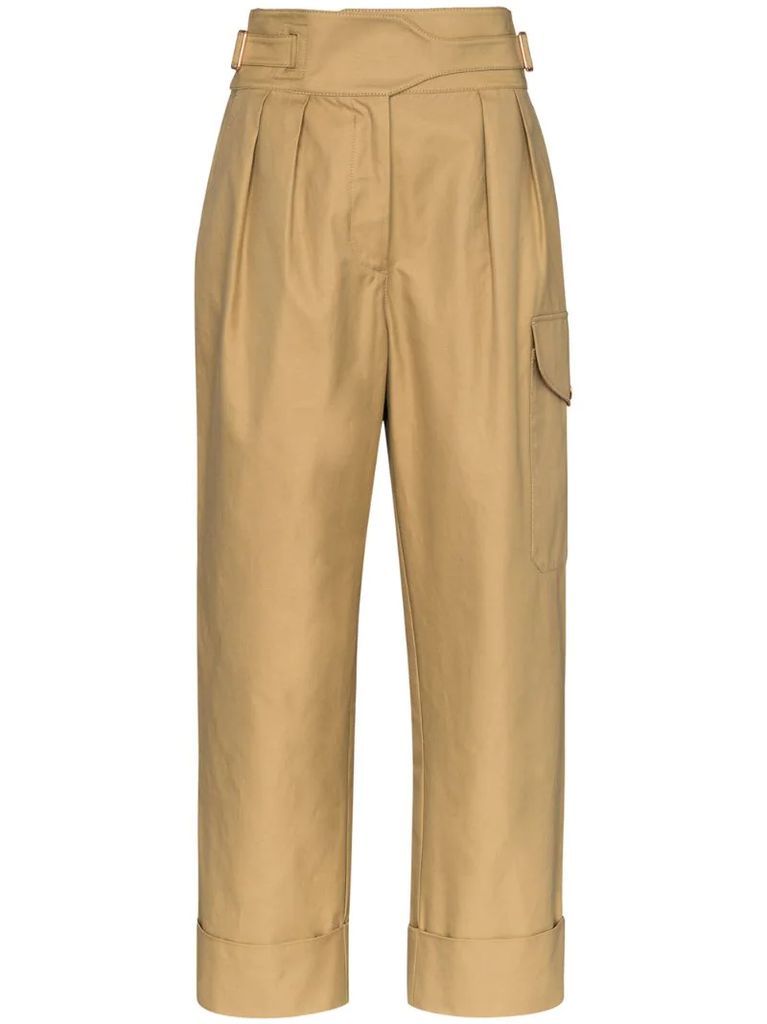 City high-waisted cargo trousers