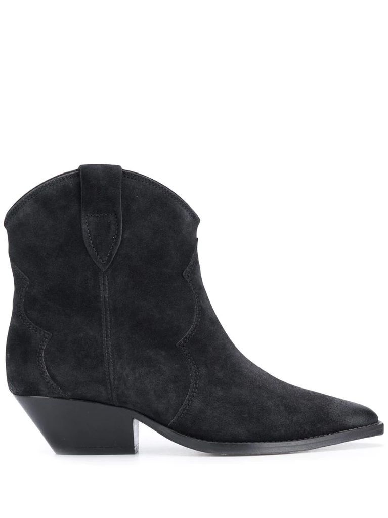 textured pointed toe boots