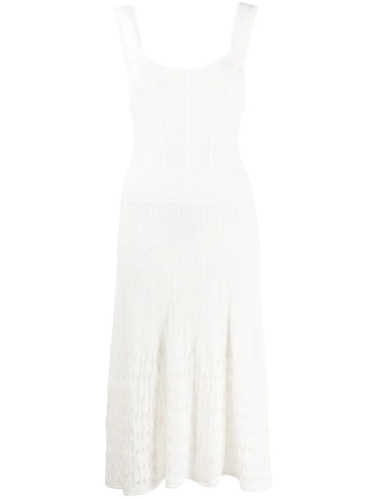 open-knit scoop-neck dress