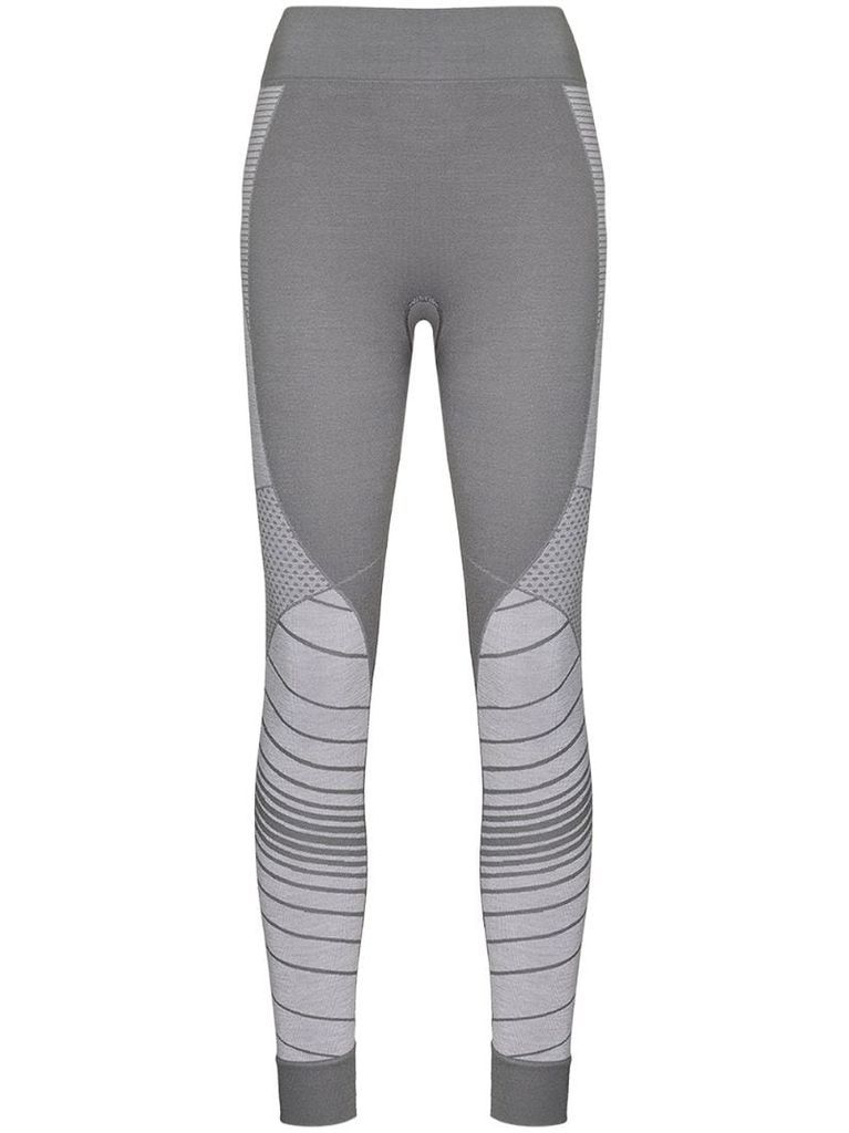 stripe-jacquard base layer leggings