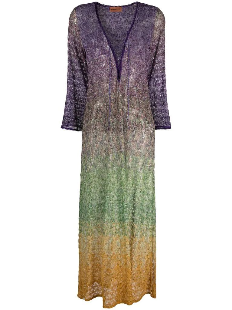 metallic gradient-effect dress