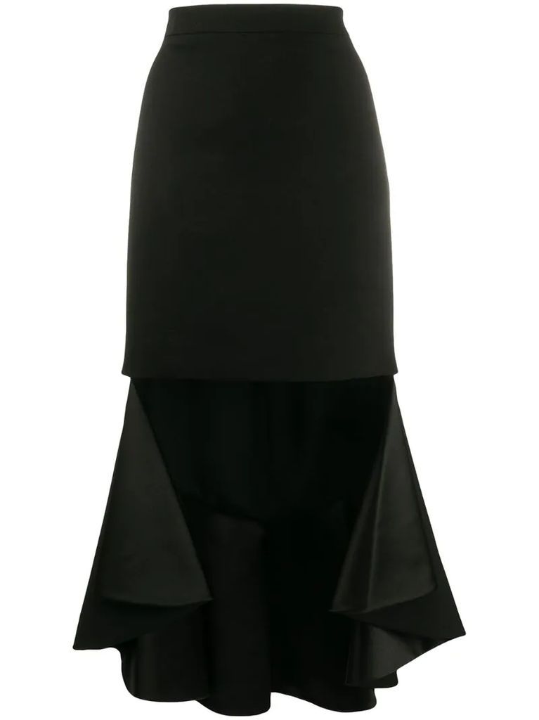 ruffled asymmetric skirt