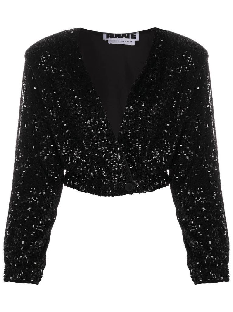 sequinned cropped jacket