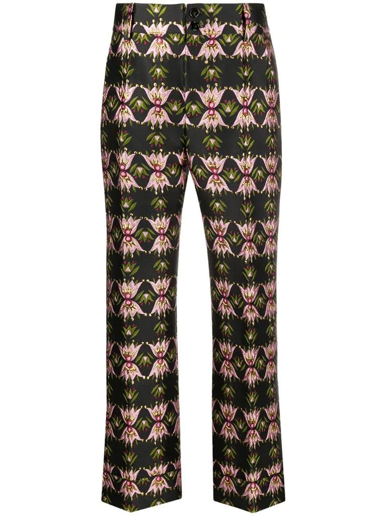 Hendrix geometric print cropped trousers