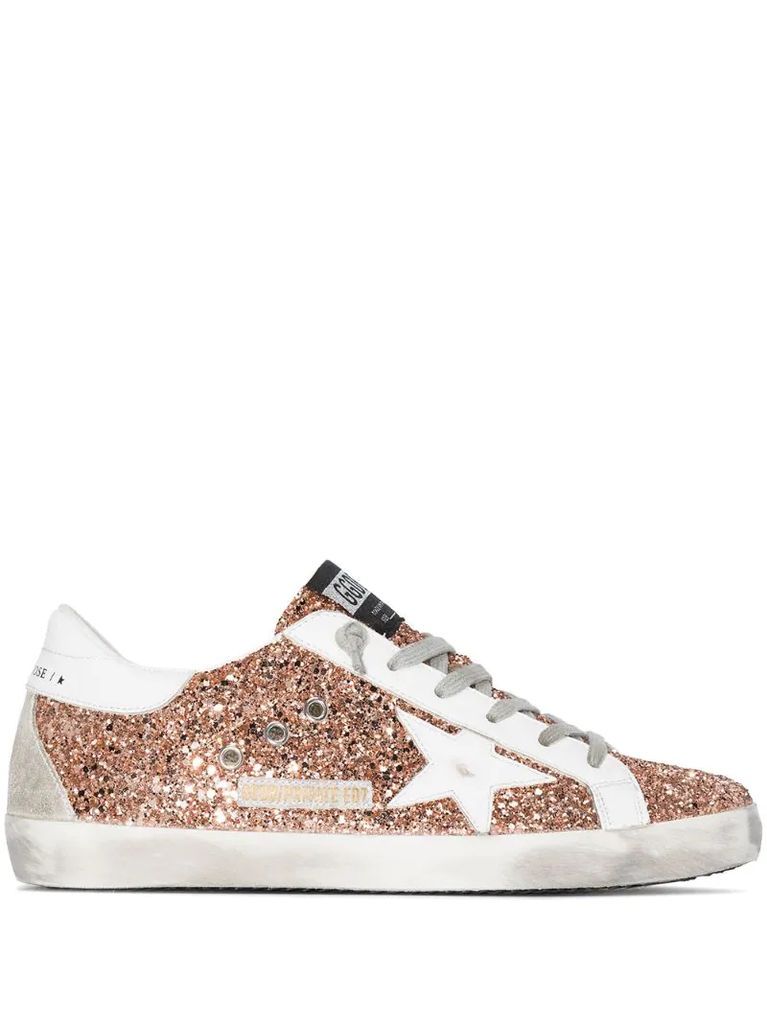 Superstar glitter-embellished low-top sneakers