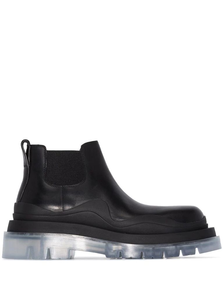 transparent-sole chunky ankle boots