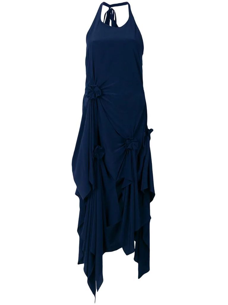 asymmetric drapped dress