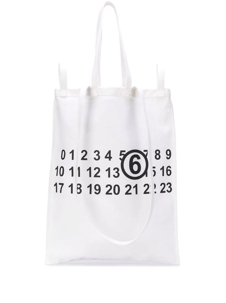 numbers logo shopper tote