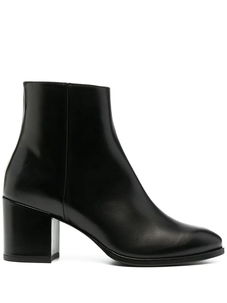 polished-finish ankle boot
