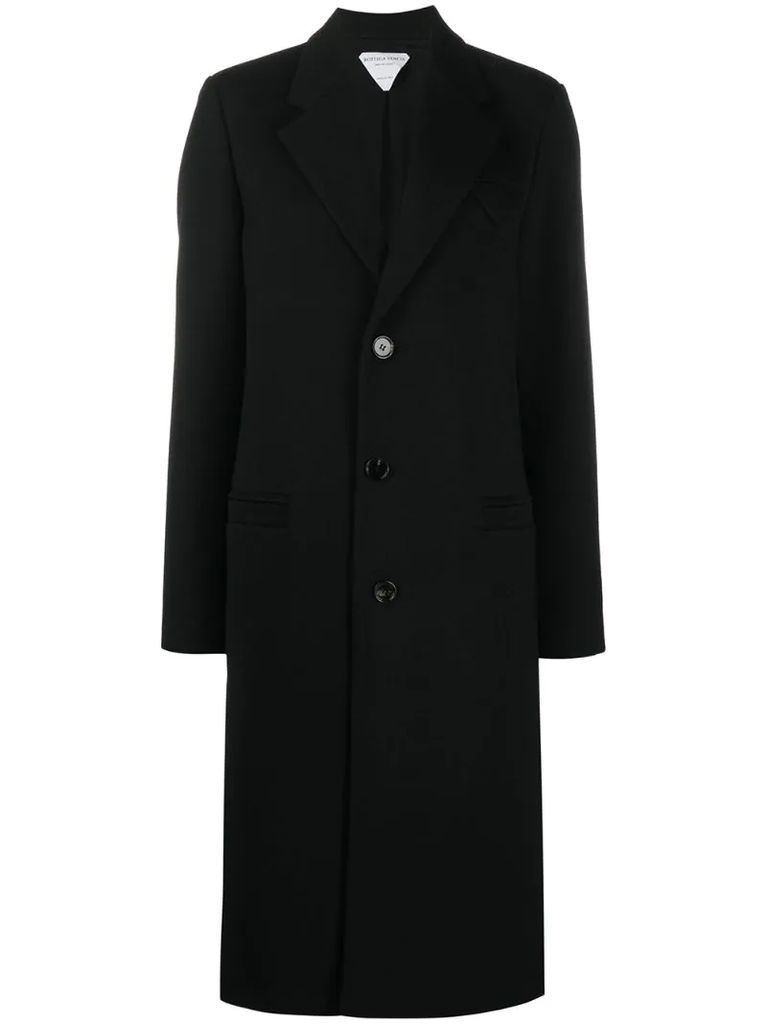 wool tailored single-breasted coat
