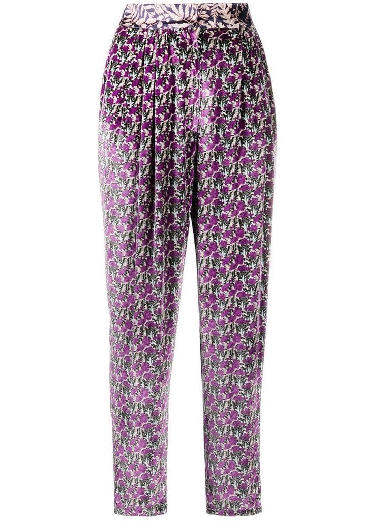 floral print straight trousers