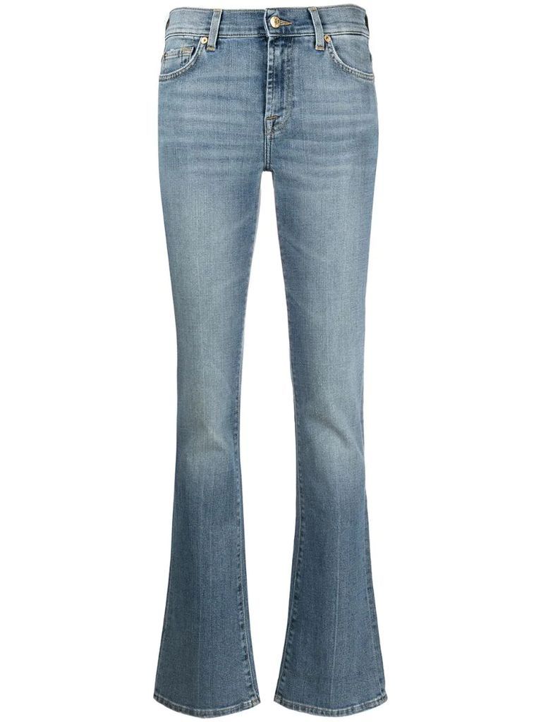 mid-rise straight leg jeans