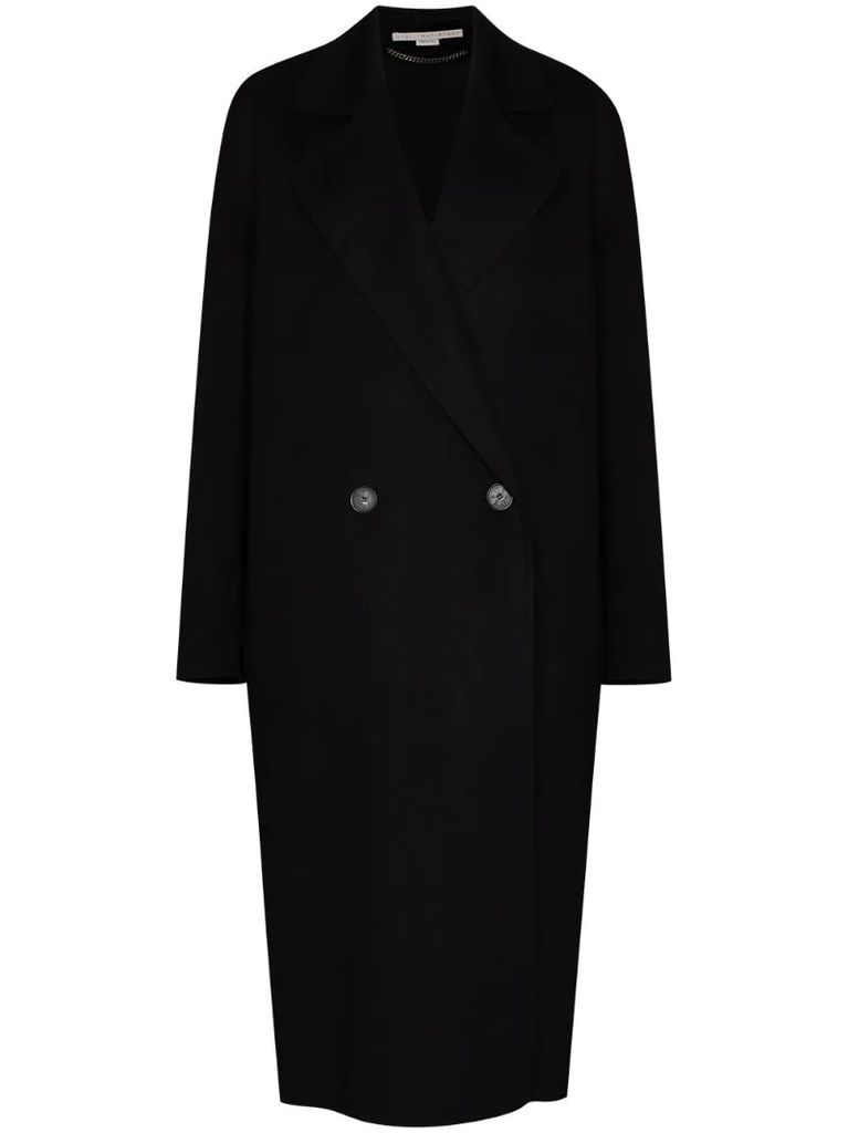 oversized double-breasted wool coat