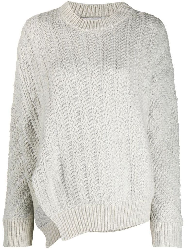 asymmetric hem knitted jumper