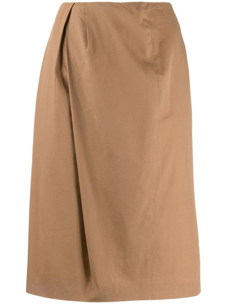 1990s pleated front straight skirt