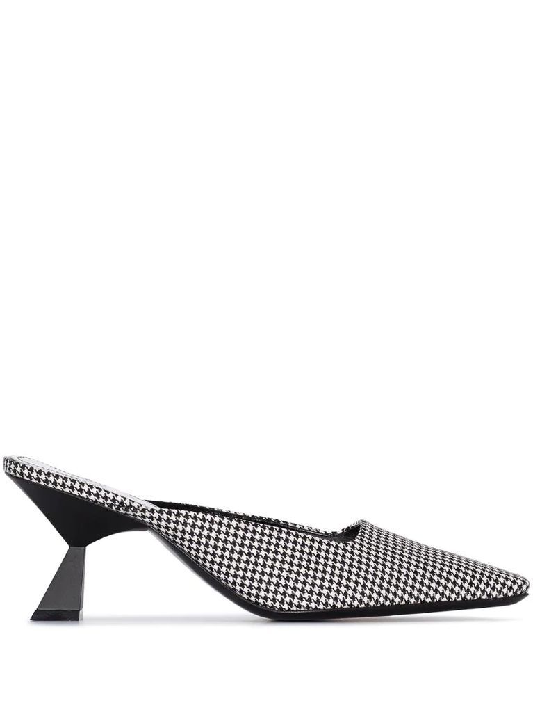 x Browns 50 75mm houndstooth-print mules