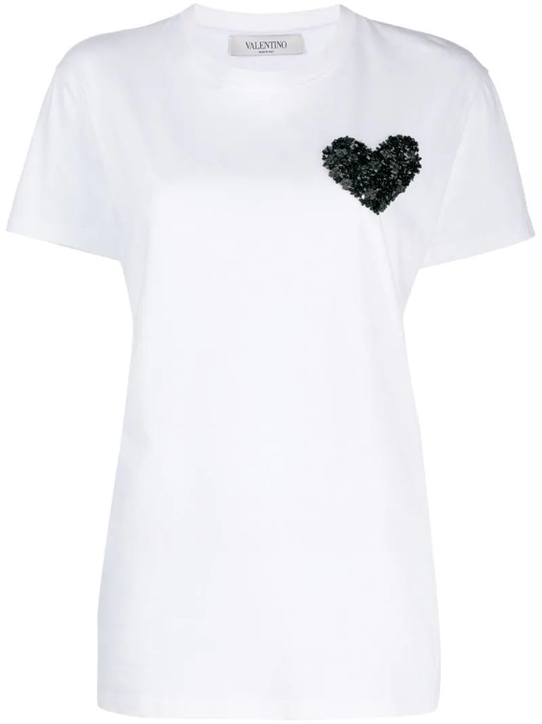 heart embroidery T-shirt