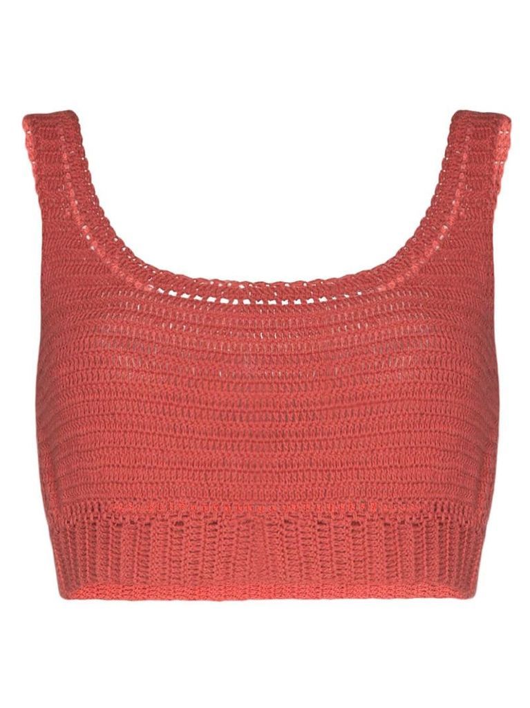 Indra crocheted cotton crop top