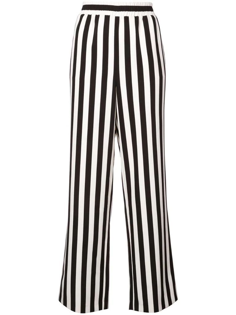 striped high-waist trousers