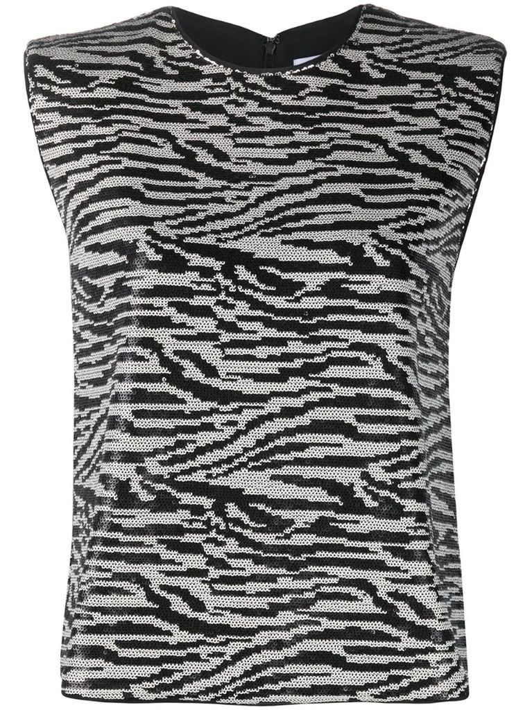 zebra-print sleeveless top