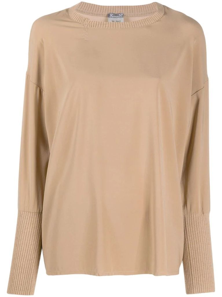 oversized silk-blend blouse