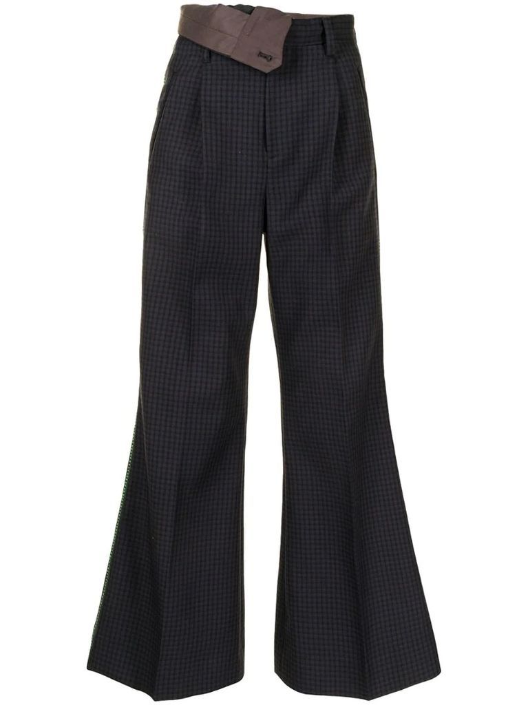 flared foldover-waist trousers