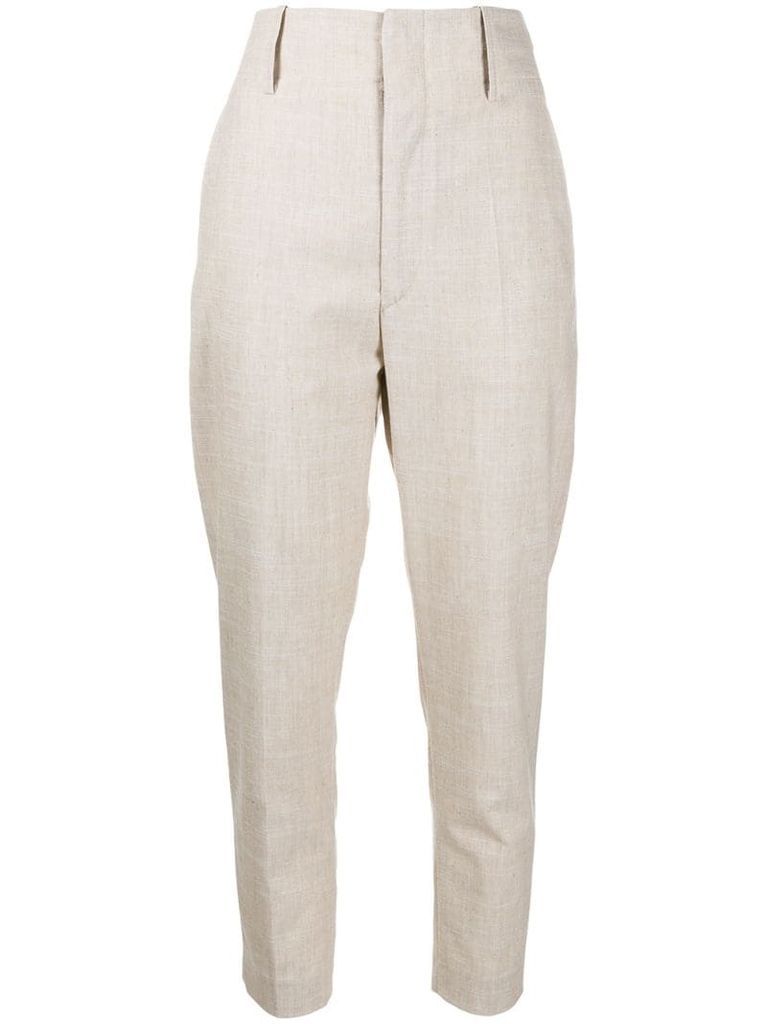 high-waist tailored trousers