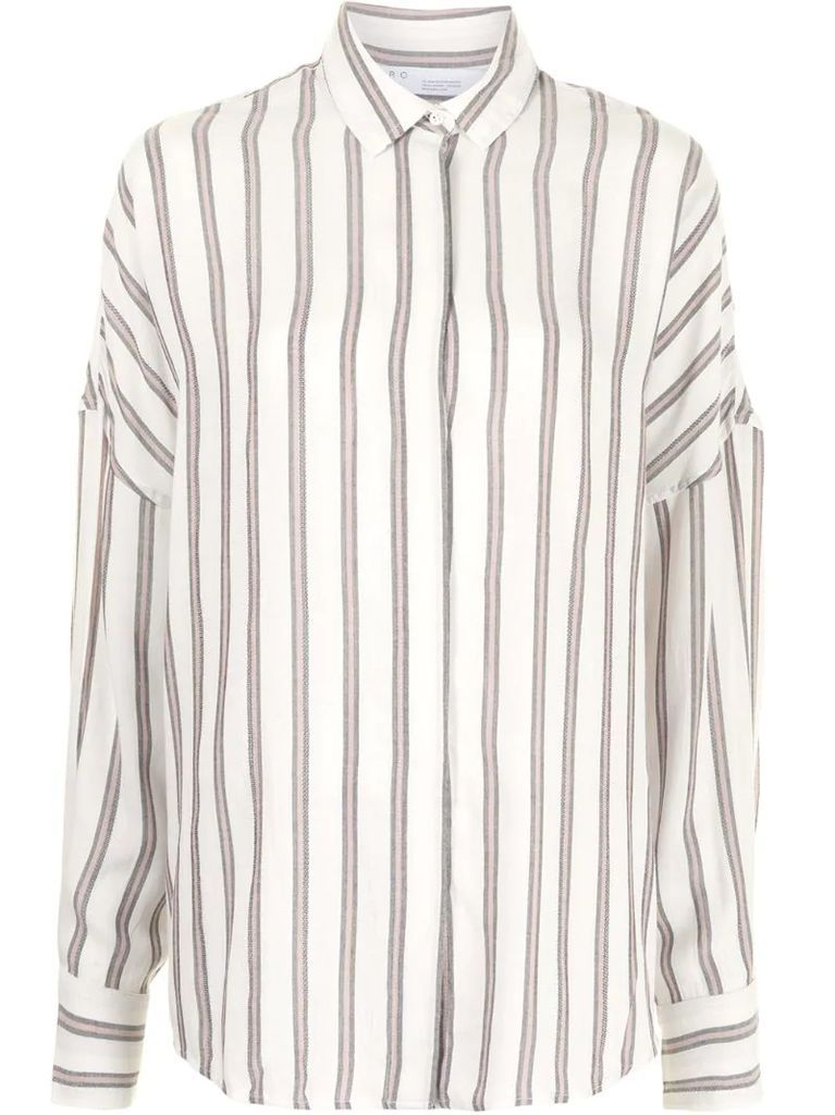 stripe-print long-sleeved shirt