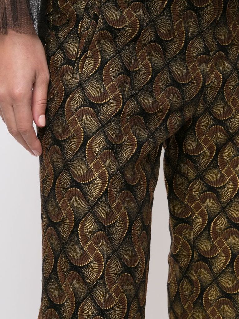 jacquard flared trousers