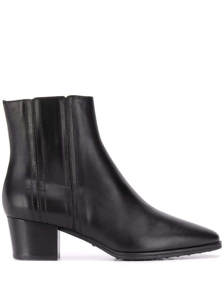 50mm stretch leather ankle boots