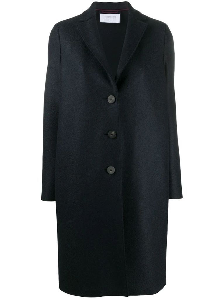 single-breasted felted-wool coat