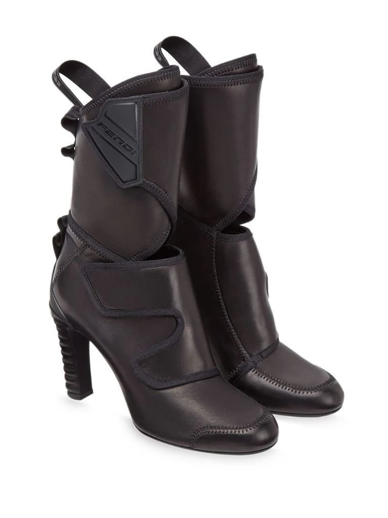 touch-strap mid-calf boots
