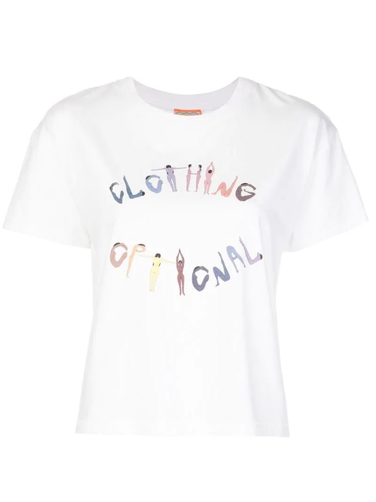 'Clothing Optional' print T-shirt