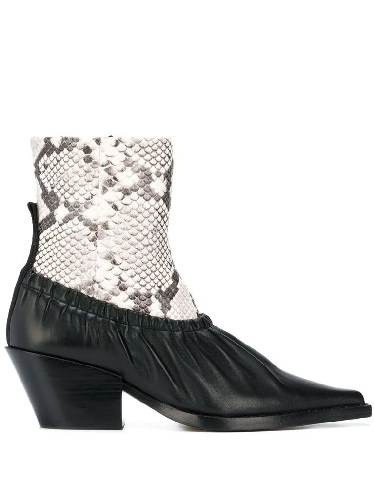 layered-look ankle boots