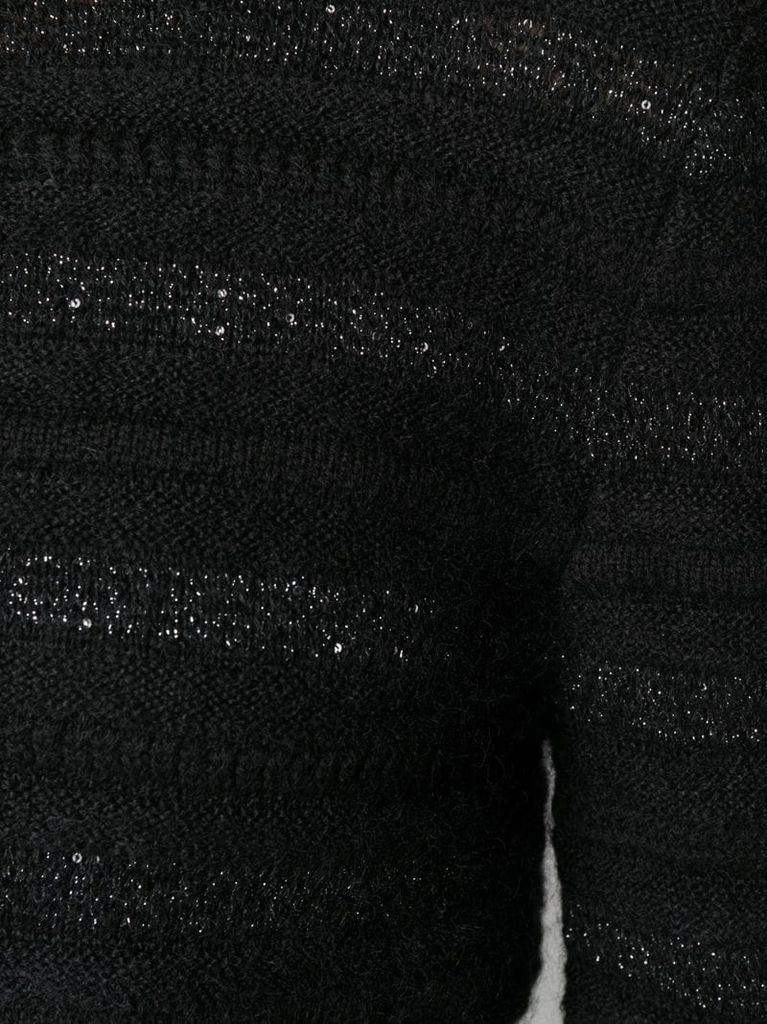metallic stripe knitted jumper