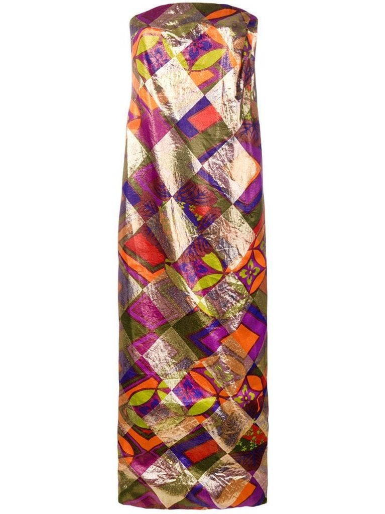 1960 geometric print dress